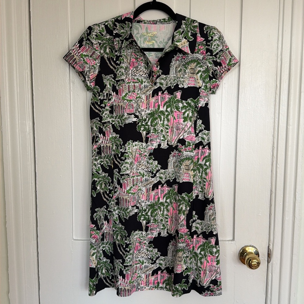 NWT // Lilly Pulitzer Frida Scallop Polo Dress // onyx // anniversary edition